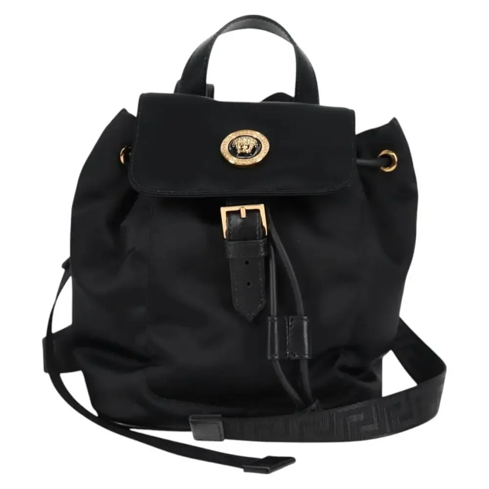 Versace Nylon Backpack Black